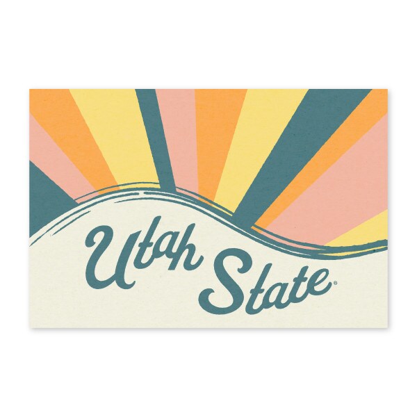 Retro Color Wave Postcard Pastel